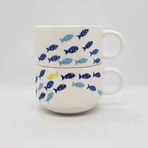 David's Tea School Of Fish Coffee Mugs Set Of Two